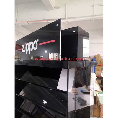 Floor Standing Rotating Zippo Lighter Display Case With Storage Cabinet