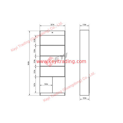 white retail store display shelf with LED light MDF wood commercial booth OEM design with size cosmetic perfume display