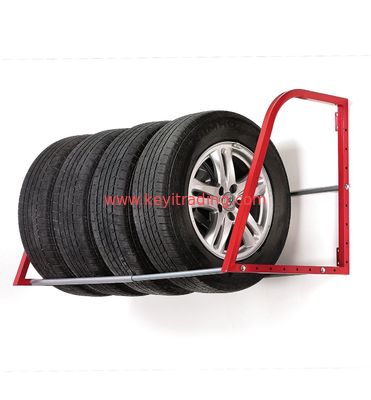 Tire Storage Rack for Garage, Heavy Duty Tier Organizer Shelf for Home Workshop, Red Adjustable Spare Tire Holder, Holds