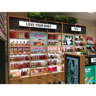 High Quality Nice Design Oem Accept New Promotion Cosmetic Retail Makeup Products Display Shelves Cabinet