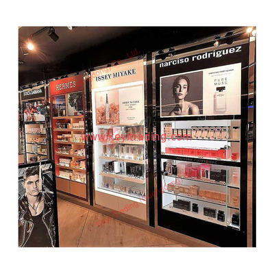 High Quality Nice Design Oem Accept New Promotion Cosmetic Retail Makeup Products Display Shelves Cabinet
