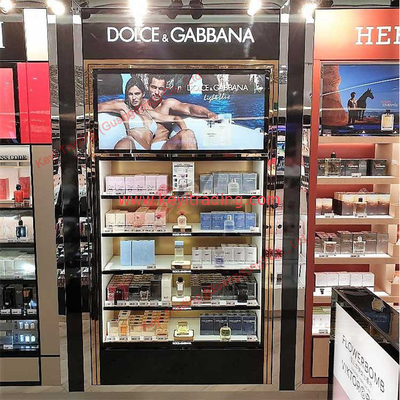 High Quality Nice Design Oem Accept New Promotion Cosmetic Retail Makeup Products Display Shelves Cabinet