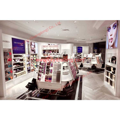 Luxury Custom Perfume Showcase Shelving Boutique Cosmetic Display Wall Cabinet with LED Lighting