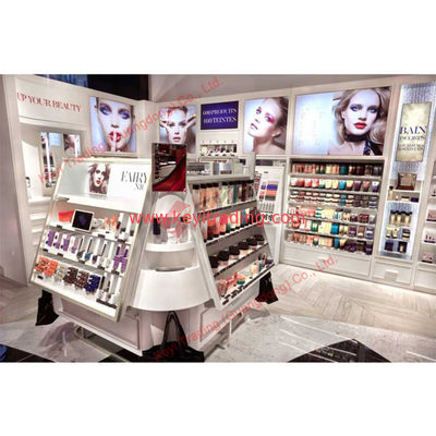 Luxury Custom Perfume Showcase Shelving Boutique Cosmetic Display Wall Cabinet with LED Lighting