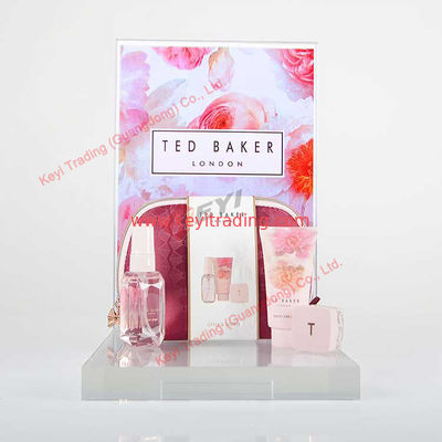 High Quality OEM Design Countertop Acrylic Display Holder Perfume Makeup Display Plexiglass Costmetic Display Block