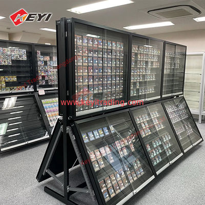 Retail Store Acrylic Graded Card Display Stand Collectible Lockable Sports Card Display Wall Trading Card Display Stand TCG CGC Pokemon Cards