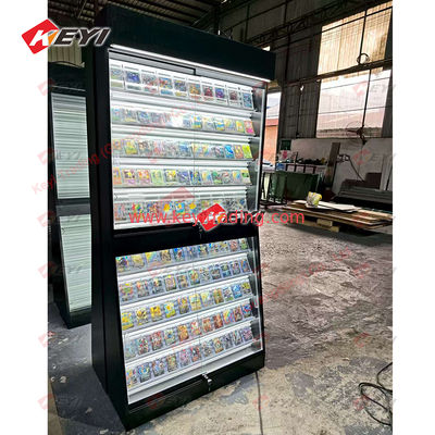 Custom Metal Frame PSA TCG Cards Display Design Collectible Acrylic Game Cards Case Sports Trading Card Showcase With Led Lights