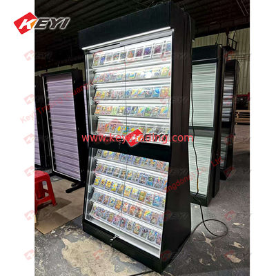 Customize Acrylic Collectable Sports Cards Floor Stand Led Lights Metal Frame Showcase Collectible Trading Card Display Case
