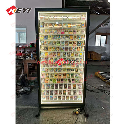 Customize Acrylic Collectable Sports Cards Floor Stand Led Lights Metal Frame Showcase Collectible Trading Card Display Case