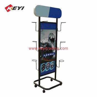 Custom Retail POS Floor Stand Hanging Motorcycle Helmet Display Rack