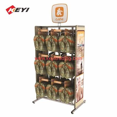 Floor Standing Metal Wire Mesh Flip Flops Display Stand For Retail Shop