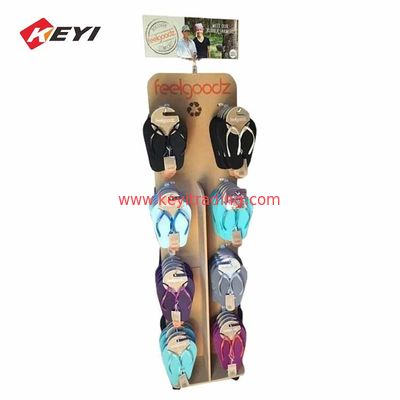 Floor Standing Metal Wire Mesh Flip Flops Display Stand For Retail Shop