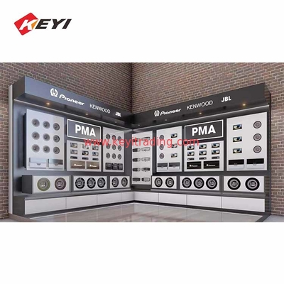 Custom Design MDF Retail Furniture System Car Audio Display Stand with led light