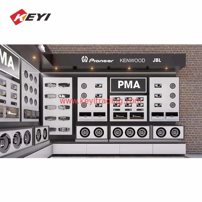 Custom Design MDF Retail Furniture System Car Audio Display Stand with led light