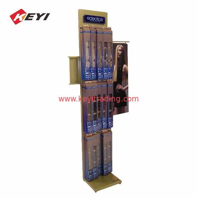 Retail Shop Metal Pegboard Display Stand Wig Hair Display Rack With Hooks