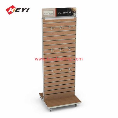Double Sided Wooden MDF Slatwall Display Rack For Retail Store