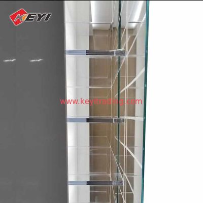 Optical Shop Floor Standing Wood And Glass Sunglass Display Cabinet With Lock