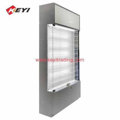 Optical Shop Floor Standing Wood And Glass Sunglass Display Cabinet With Lock