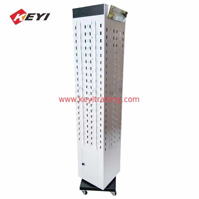 Rotating Eyeglasses Stand Floor Sunglasses Display Rack With Caster - top mirror