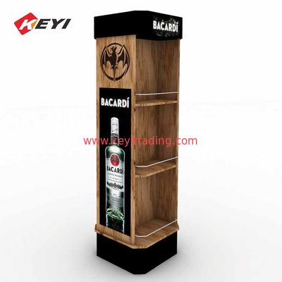 Luxury Free Standing Wood Wine Display Cabinet With Led Light