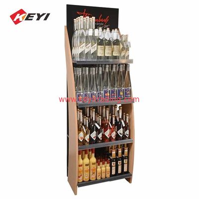 China Factory Custom Floor Standing Liquor Bottle Display Stand For Retail