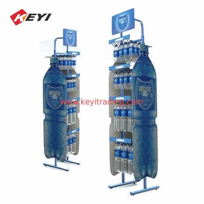 Supermarket Metal Hanging Mineral Water Bottle Display Stand Rack
