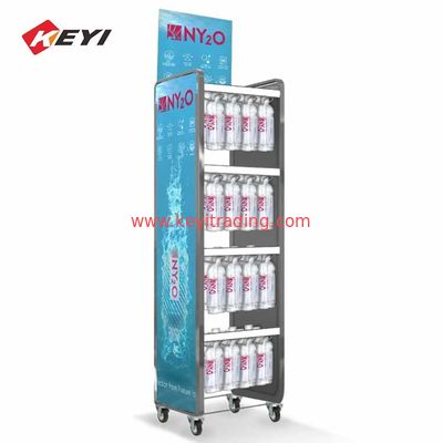 Supermarket Metal Hanging Mineral Water Bottle Display Stand Rack
