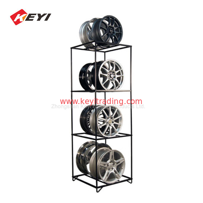 Professional Factory Custom Metal Floor Car Wheel Rim Stand Alloy Wheel Display Rack
