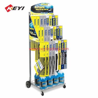 Double Sided Metal Wiper Stand Windshield Wiper Display Racks With Sign Holder Frame