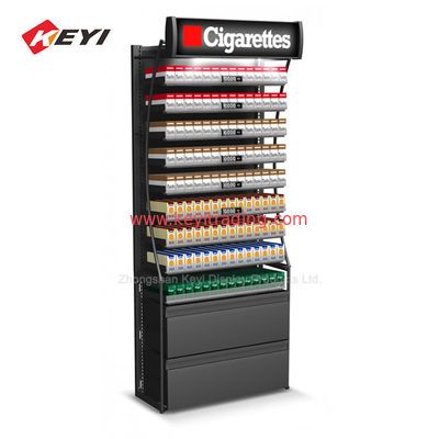 Custom Convenience Store Floor Cigarette Display Fixture Cigarettes Shelf For Sale