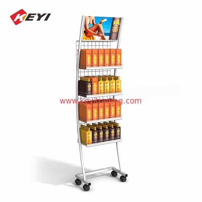 Custom Design Double Sided Floor Metal Shower Gel Display Stand Shampoo Display Rack