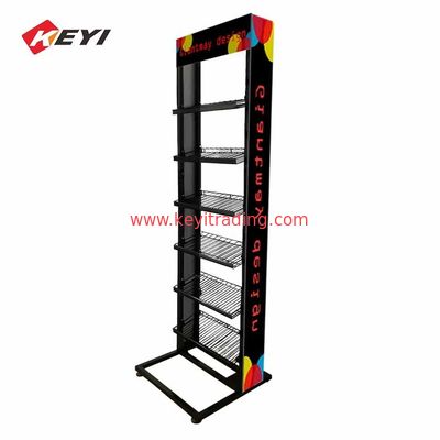 Cosmetics Retail Store Floor Metal Stand Nail Polish Display Rack