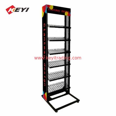 Cosmetics Retail Store Floor Metal Stand Nail Polish Display Rack