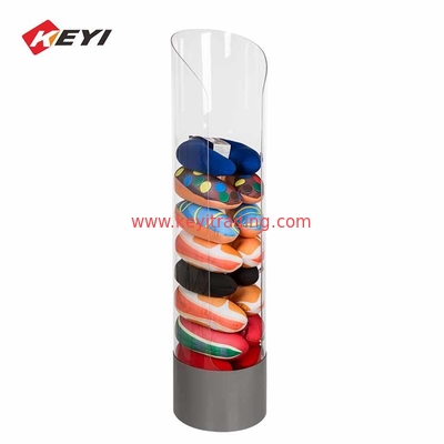 Floor Standing Clear Cylinder Acrylic Neck Pillow Display Stand