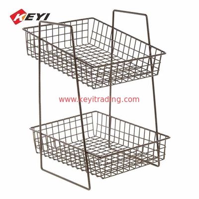 Retail Store Metal Iorn Wire Basket Stand Wire Snack Display Rack