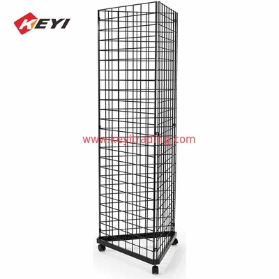 Multifunction Metal Wire Mesh Floor Gridwall Triangle Display Racks