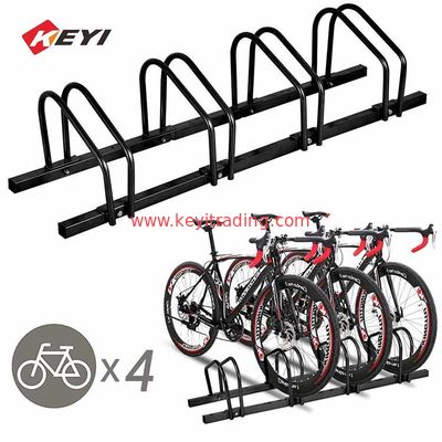 Easy To Assemble Bicycle Storage Rack Black Metal 4 Bike Parking Rack