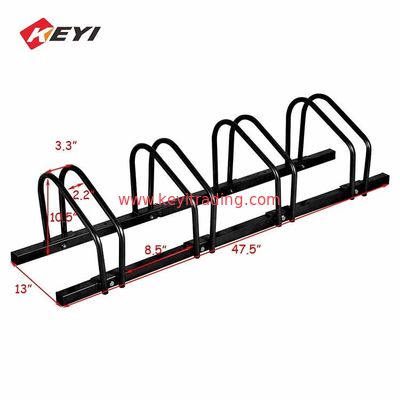 Easy To Assemble Bicycle Storage Rack Black Metal 4 Bike Parking Rack