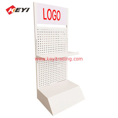 Removable White Metal Floor Energy Storage Stand Motor Oil Display Rack