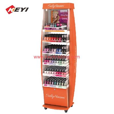 Floor Standing Metal Gel Nail Polish Display Stand with Shelves