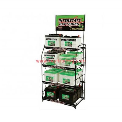 China Factory Custom High Quality Metal Car Battery Rack Display Stand