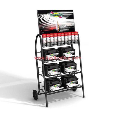 China Factory Custom High Quality Metal Car Battery Rack Display Stand