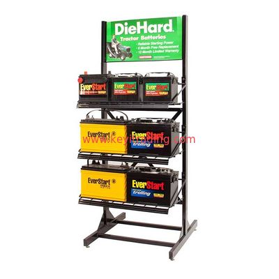 China Factory Custom High Quality Metal Car Battery Rack Display Stand