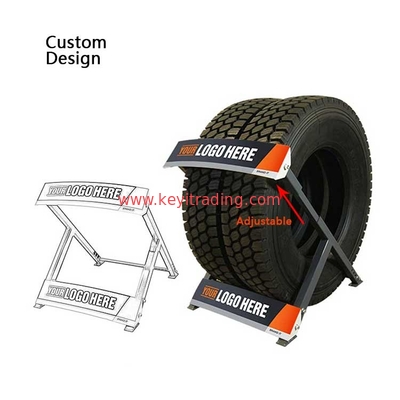 Custom Adjustable Metal Tire Rack Wheel Display Rack For trade show