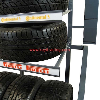Floor Standing Metal Tire Showroom Displays Rack With Brochure Holder