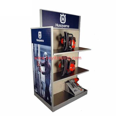 Wholesale Custom Free Standing 4 Way Metal Power Tools Display Rack For Chainsaw