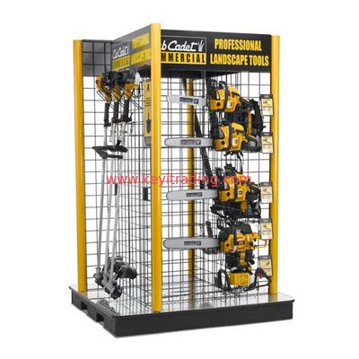 Wholesale Custom Free Standing 4 Way Metal Power Tools Display Rack For Chainsaw