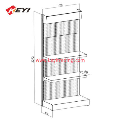 Multipurpose Pegboard Tools Display Rack With 2 adjustable Metal Shelf And Hooks