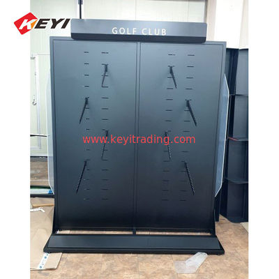 matte black Metal slatwall Golf Club Display Rack - Adjustable shelf