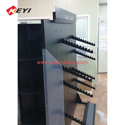 matte black Metal slatwall Golf Club Display Rack - Adjustable shelf